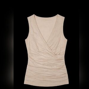 Nicole Miller Beige Rucched Top